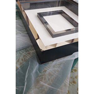 40x50 Cm Siyah-gümüş Gül Anı Çerçevesi! Fotoğraf Bölümlü Çerçeve! Ledsiz Gül Anı Çerçevesi