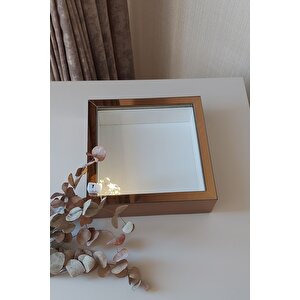 25x25 Cm Ledli İsimsiz Derin Gül Çerçevesi! Gül Kutusu! Hkmticaret! Bronz