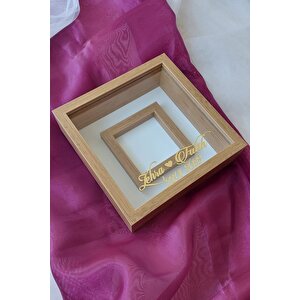 25x25 Cm Fotoğraf Bölümlü Bambu Verda Anı Çerçevesi-6 Cm Derinlikli Anı Çerçevesi