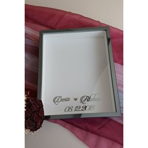 40x50 Cm Füme Derin Anı Çerçevesi- Ledsiz Gül Kutusu-beyaz Zemin! Yeni Moda Çerçeve