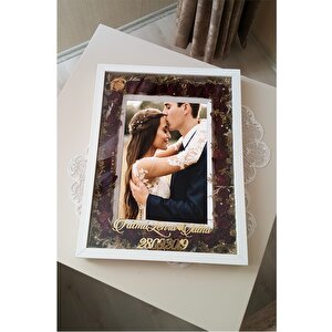 30x40 Cm İsimli Yeni Model Anı Çerçevesi- Özel Gün Çiçekleri Gül Tablosu