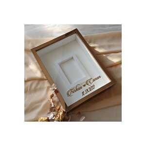 30x40 Cm Bronz Pleksi Kaplı Fotoğraf Alanlı Model Tasarım Gül Kutusu Anı Çerçevesi! Ayna Çerçeve!
