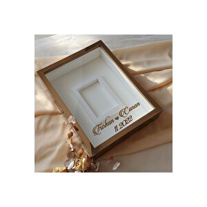 30x40 Cm Bronz Pleksi Kaplı Fotoğraf Alanlı Model Tasarım Gül Kutusu Anı Çerçevesi! Ayna Çerçeve!