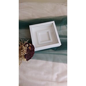 25x25 Cm Fotoğraf Bölümlü Beyaz Anı Çerçevesi-6 Cm Derinlikli Anı Çerçevesi