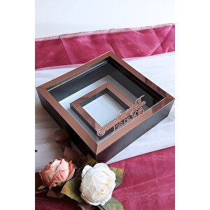 25x25 Cm Siyah-rose Fotoğraf Bölümlü Anı Çerçevesi-6 Cm Derinlikli Anı Çerçevesi