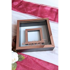 25x25 Cm Siyah-rose Fotoğraf Bölümlü Anı Çerçevesi-6 Cm Derinlikli Anı Çerçevesi
