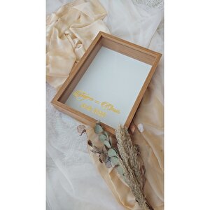 30x40 Cm Isimli Ve Tarihli Derin Bambu Anı Çerçevesi! Gül Çerçeve Kutusu! Geniş Ve Derin Gül Kutusu!