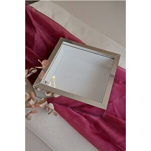 25x25 Cm Ledli Isimsiz Gümüş Kaplı Derin Gül Çerçevesi! Gül Kutusu! Hkmticaret