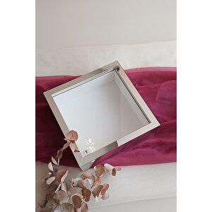 25x25 Cm Ledli Isimsiz Gümüş Kaplı Derin Gül Çerçevesi! Gül Kutusu! Hkmticaret