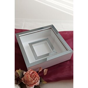 25x25 Cm Fotoğraf Bölümlü Beyaz Yarı Füme Kaplı Verda Anı Çerçevesi-6 Cm Derinlikli Anı Çerçevesi