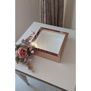25x25 Cm Rosegold Ledli Derin Gül Çerçevesi! Gül Kutusu! Hkmticaret. Isimsiz