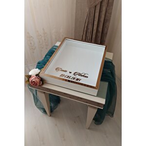 40x50 Cm Beyaz-bronz Derin Ledsiz Gül Anı Çerçevesi! Gül Kutusu