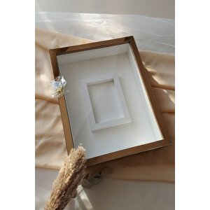 30x40 Cm Ledli Bronz Pleksi Kaplı Fotoğraf Bölümlü Tasarım Gül Kutusu Anı Çerçevesi! Isimsiz