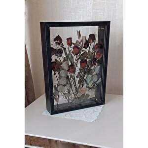 30x40 Cm Çift Yönlü Anı Çerçevesi! Gül Kutusu Şeffaf Gül Kutusu! Siyah