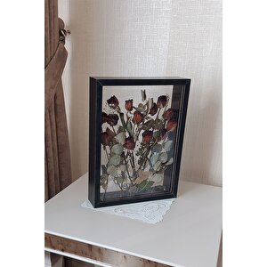 30x40 Cm Çift Yönlü Anı Çerçevesi! Gül Kutusu Şeffaf Gül Kutusu! Siyah
