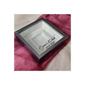 25x25 Cm Fotoğraf Bölümlü Füme Verda Anı Çerçevesi-6 Cm Derinlikli Anı Çerçevesi-isim Tarih Hediye