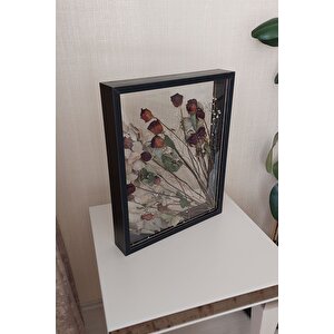 40x50 Cm Çift Yönlü Derin Gül Çerçevesi! Gelin Buketi Çerçevesi!siyah