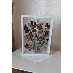 30x40 Cm Çift Yönlü Anı Çerçevesi! Gül Kutusu Şeffaf Gül Kutusu! Beyaz