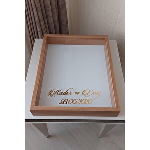 40x50 Cm Bambu Gül Anı Çerçevesi! Derin Ledsiz Çerçeve! Gül Anı Çerçevesi-gelin Buketleri Için
