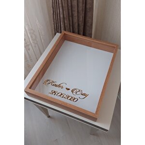 40x50 Cm Bambu Gül Anı Çerçevesi! Derin Ledsiz Çerçeve! Gül Anı Çerçevesi-gelin Buketleri Için