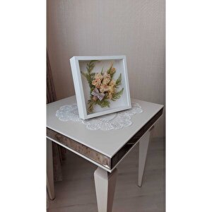 25x25 Cm Beyaz Derin Anı Çerçevesi-6 Cm Derinlikli Anı Çerçevesi Gül Kutusu! Hkm Ticaret