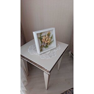 25x25 Cm Beyaz Derin Anı Çerçevesi-6 Cm Derinlikli Anı Çerçevesi Gül Kutusu! Hkm Ticaret