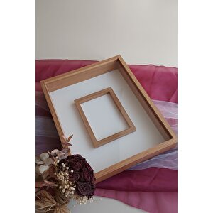 40x50 Cm Bambu Gül Anı Çerçevesi! Fotoğraf Bölümlü Ledsiz Çerçeve! Gül Anı Çerçevesi
