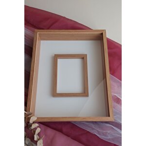 40x50 Cm Bambu Gül Anı Çerçevesi! Fotoğraf Bölümlü Ledsiz Çerçeve! Gül Anı Çerçevesi