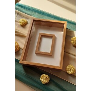 30x40 Cm Ledsiz Bambu Renkli Fotoğraf Bölümlü Tasarım Gül Kutusu Anı Çerçevesi! Isimsiz