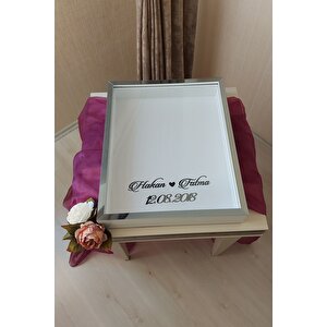 40x50 Cm Beyaz-füme Derin Ledsiz Gül Anı Çerçevesi! Gül Kutusu