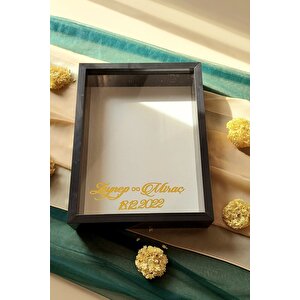 30x40 Cm Siyah 7 Cm Derin Gül Anı Çerçevesi! Gül Kutusu-hkm Ticaret