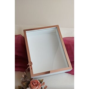 30x40 Cm Derin Beyaz-rose Özel Gün Çiçekleri Için Anı Çerçevesi! Gül Çerçeve Kutusu!