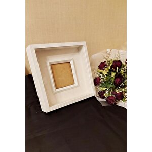 Hkm Ticaret 25x25 Cm Fotoğraf Bölümlü Anı Çerçevesi-özel Gün Çiçeklerinizi Kendiniz Tasarlayın!