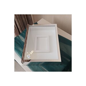 30x40 Cm Ledli Gümüş Pleksi Kaplı Fotoğraf Bölümlü Tasarım Gül Kutusu Anı Çerçevesi! Isimsiz