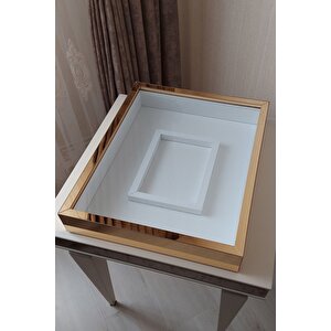 40x50 Cm Gold Pleksi Gül Anı Çerçevesi! Ledsiz Fotoğraf Bölümlü Çerçeve! Gül Anı Çerçevesi