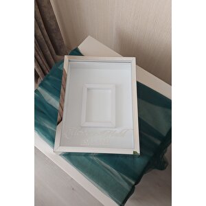 30x40 Cm Gümüş Pleksi Kaplı Fotoğraf Alanlı Model Tasarım Gül Kutusu Anı Çerçevesi! Ayna Çerçeve!