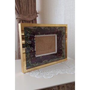 30x40 Cm Verda Gold Anı Çerçevesi! Özel Gün Çiçekleri Için Gül Kutusu! Isimsiz