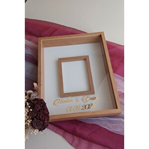 40x50 Cm Bambu Yeni Trend 8 Cm Derinliğinde Fotoğraf Bölümlü Ledsiz Çerçeve! Gül Kutusu
