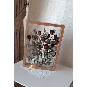 Ledli Bambu 30x40 Cm Çift Yönlü Anı Çerçevesi! Gül Kutusu Şeffaf Gül Kutusu