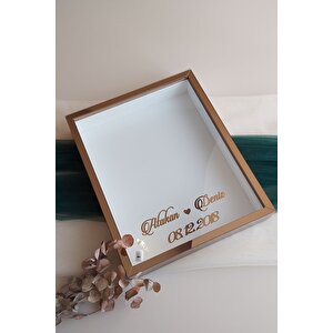 40x50 Cm Bronz Derin Anı Çerçevesi- Ledli Gül Kutusu-beyaz Zemin! Yeni Moda Çerçeve