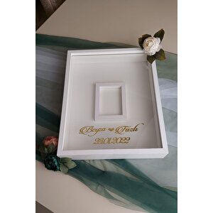 40x50 Cm Beyaz Gül Anı Çerçevesi! Fotoğraf Çerçevesi! Gül Anı Çerçevesi