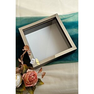25x25 Cm Siyah-gümüş Ledli Isimsiz Derin Gül Çerçevesi! Gül Kutusu! Hkmticaret