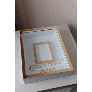 30x40 Cm Gold-beyaz Gül Anı Çerçevesi! Fotoğraf Çerçevesi! Gül Anı Çerçevesi-hkm Ticaret