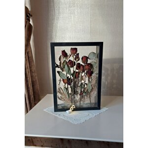 Ledli Siyah 30x40 Cm Çift Yönlü Anı Çerçevesi! Gül Kutusu Şeffaf Gül Kutusu