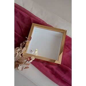 25x25 Cm Ledli İsimsiz Gold Derin Gül Çerçevesi! Gül Kutusu! Hkmticaret