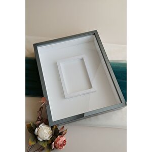 40x50 Cm Füme Gül Anı Çerçevesi! Fotoğraf Bölümlü Ledsiz Çerçeve! Gül Anı Çerçevesi