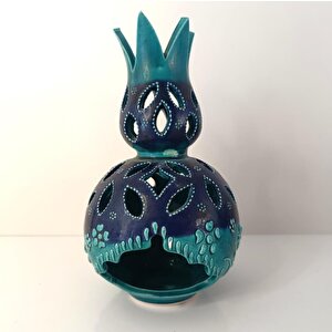 Buhurdanlık Çini Lale Tealight Mumluk Ev Dekor Masa Süsü Özel Gün Hediye