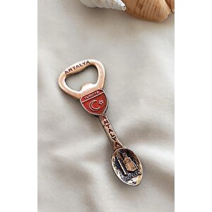 Magnet Açacak Metal Şişe Açacagı  Kaşık Ay Yıldız Mıknatıslı Buzdolabı Süsü