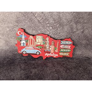 Magnet Harita Deniz Araba Turistik Buzdolabı Süsü Manyetik Mıknatıslı Hediyelik Eşya