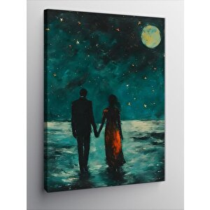 Kanvas Tablo Kumsaldaki Çift 70x100 cm